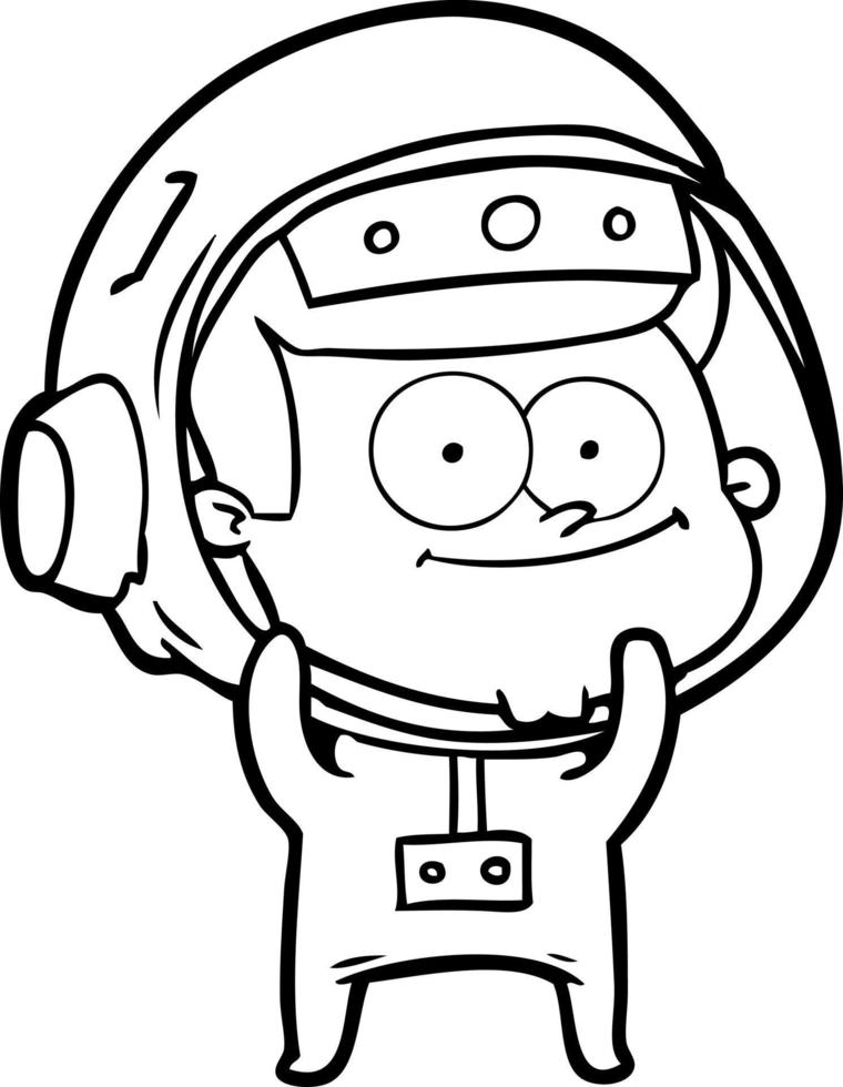 contento astronauta cartone animato vettore
