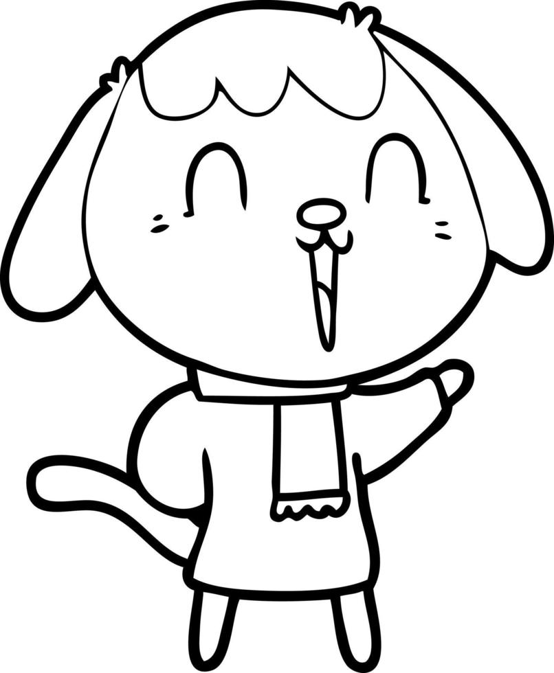 cane simpatico cartone animato vettore