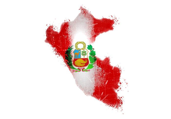 Vettore dipinto della bandiera del Perù