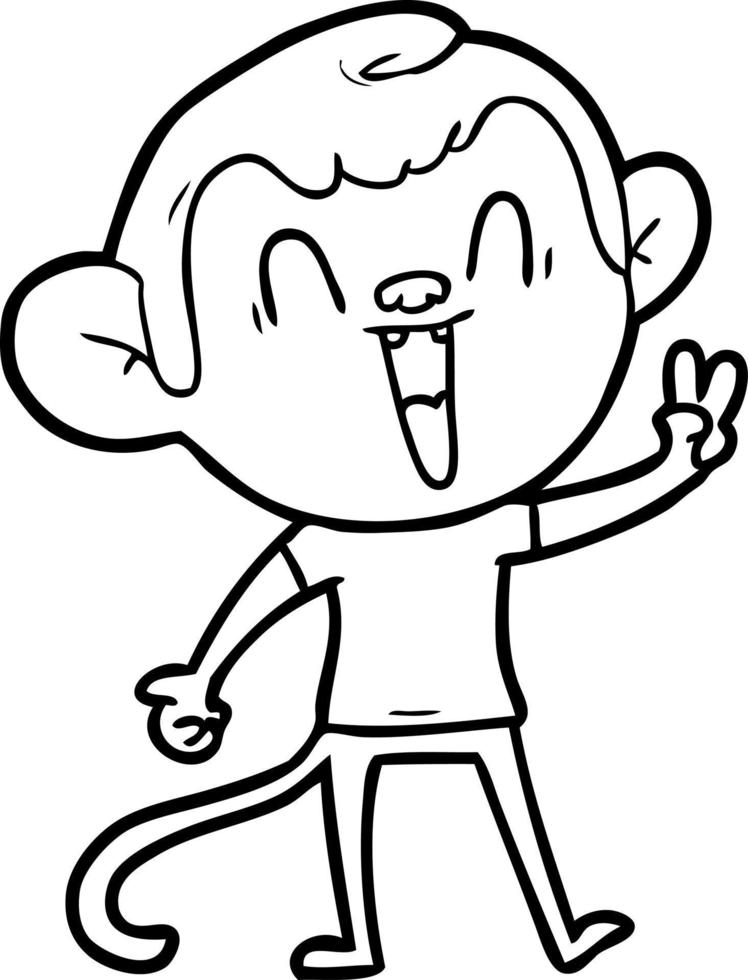 cartone animato ridendo scimmia vettore
