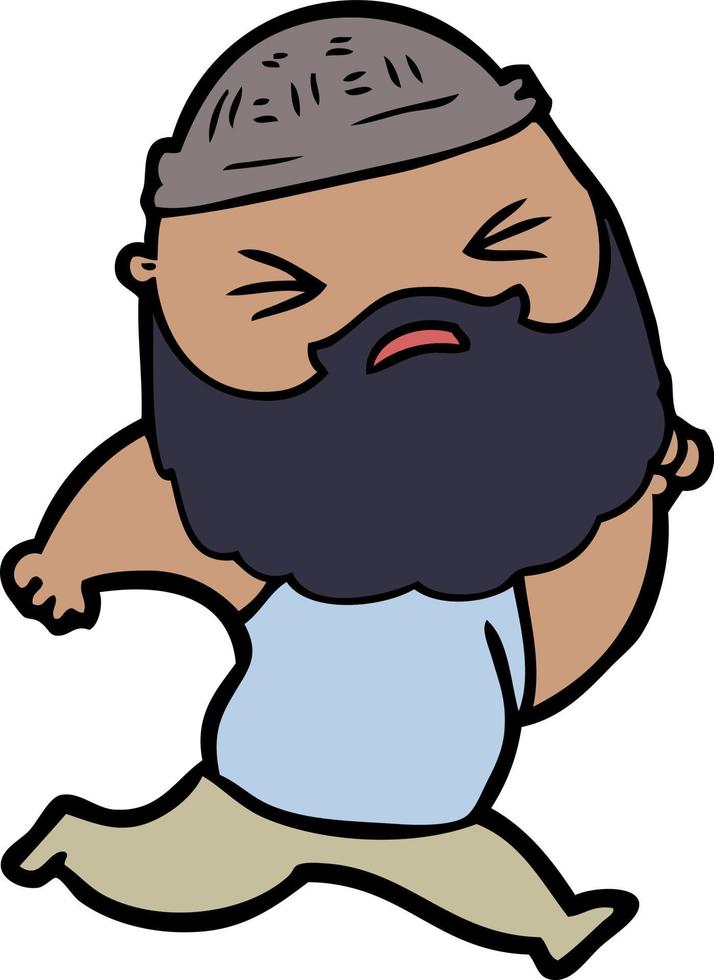 cartone animato uomo con barba vettore