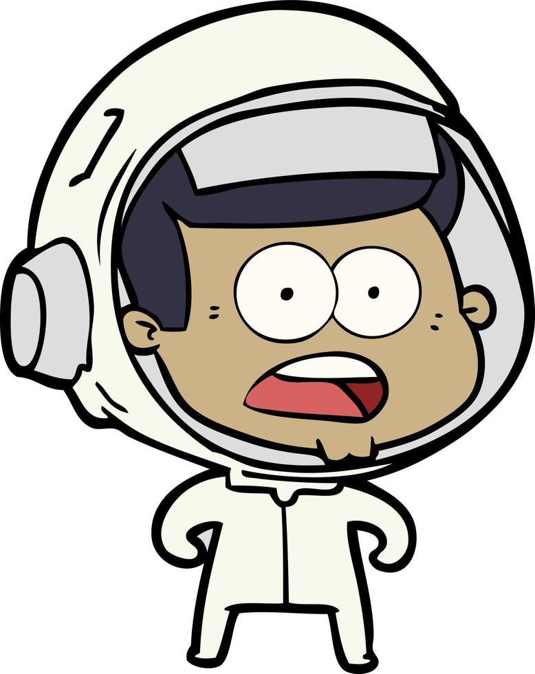 cartone animato sorpreso astronauta vettore