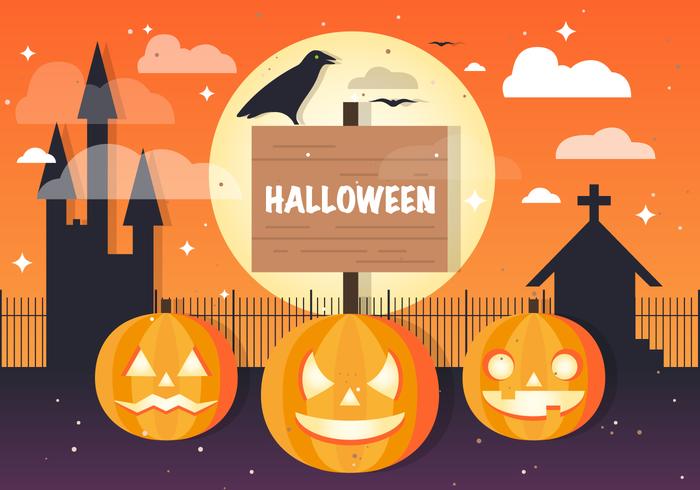 Sfondo di Halloween Jackolantern vettoriale gratuito