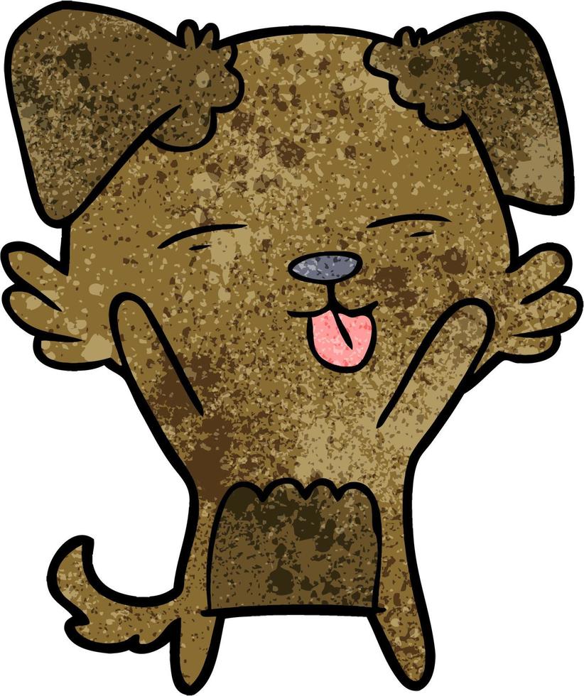 cartone animato cane attaccare su lingua vettore