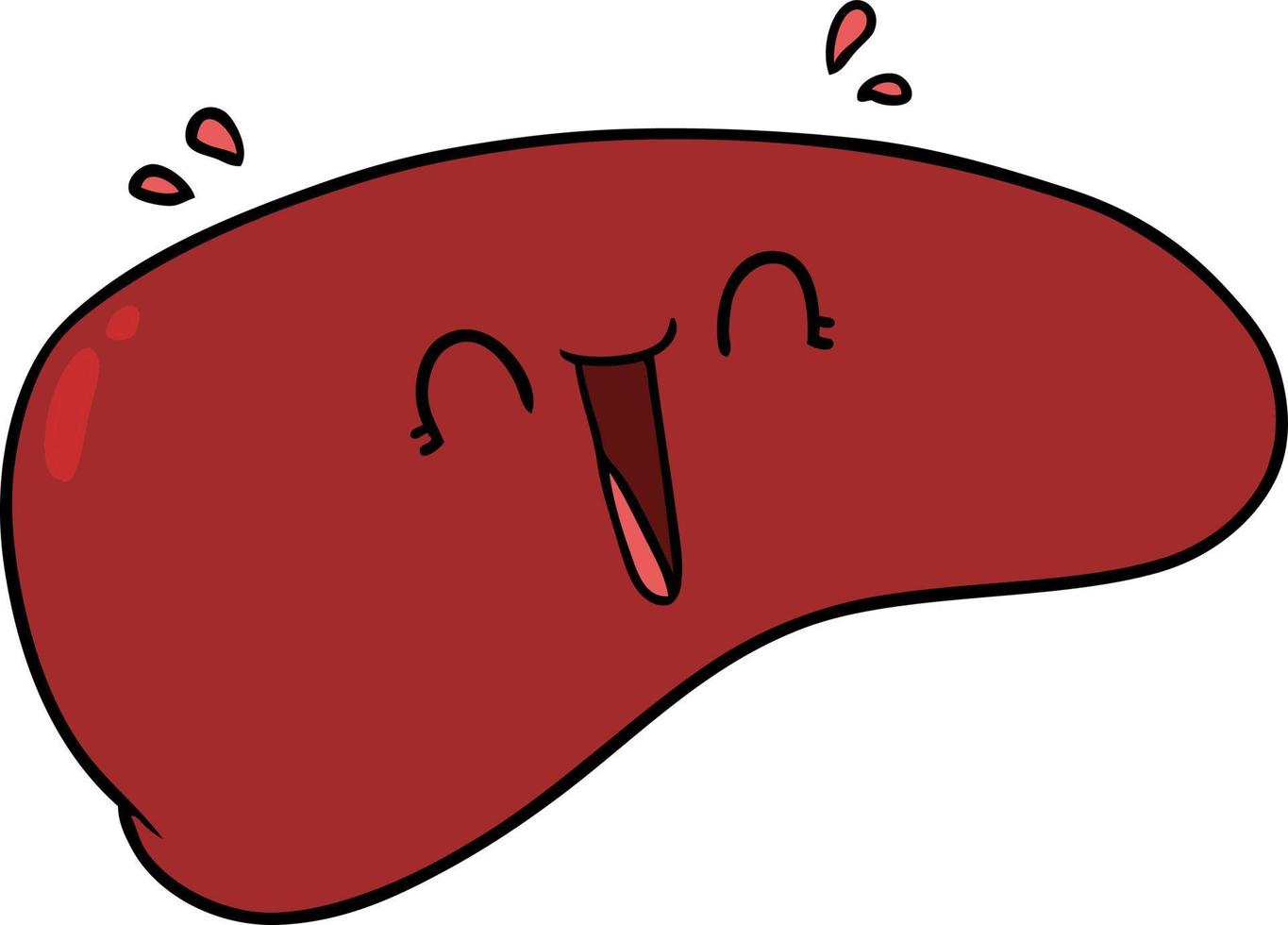cartone animato salutare fegato vettore