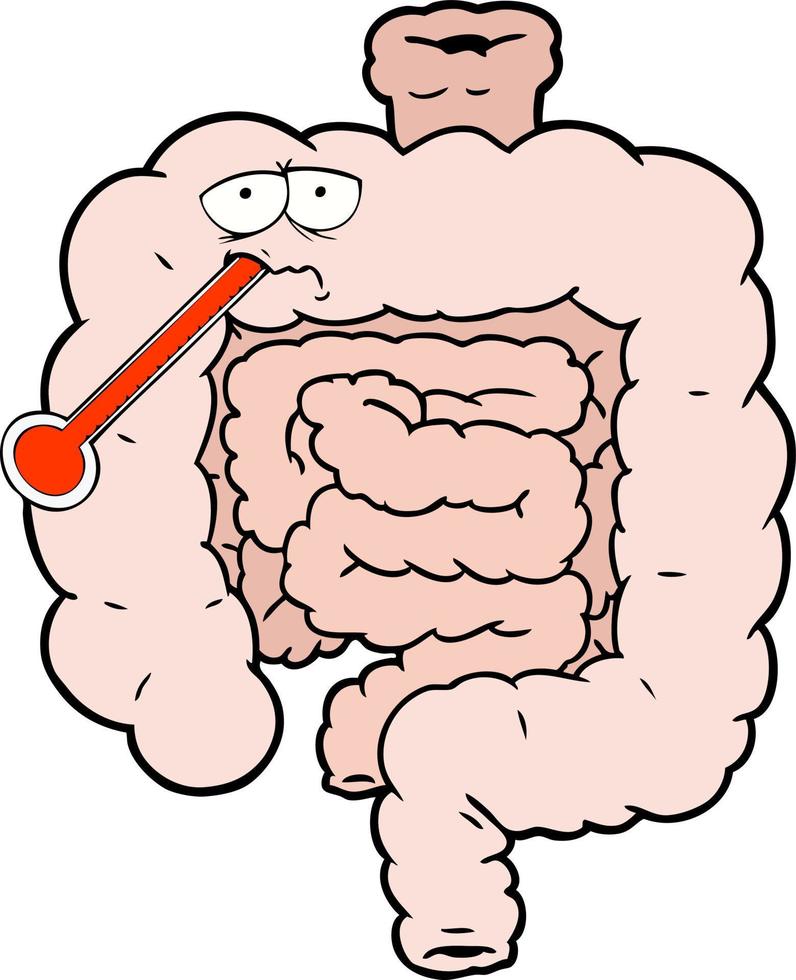 cartone animato malsano intestini vettore