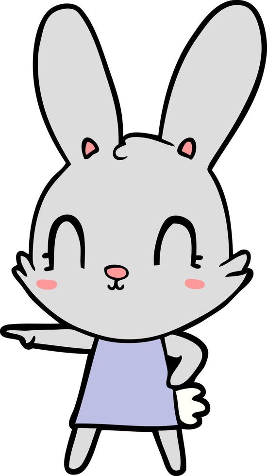 carino cartone animato coniglio nel vestito vettore