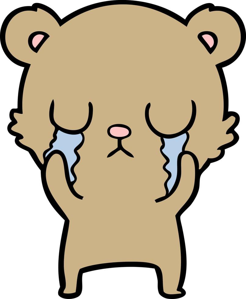 pianto cartone animato orso vettore