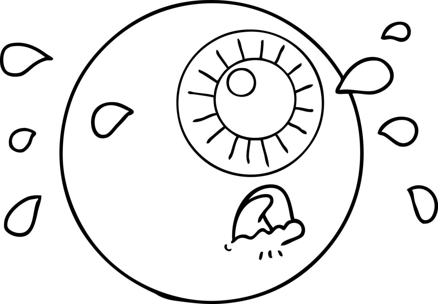 cartone animato bulbo oculare pianto vettore