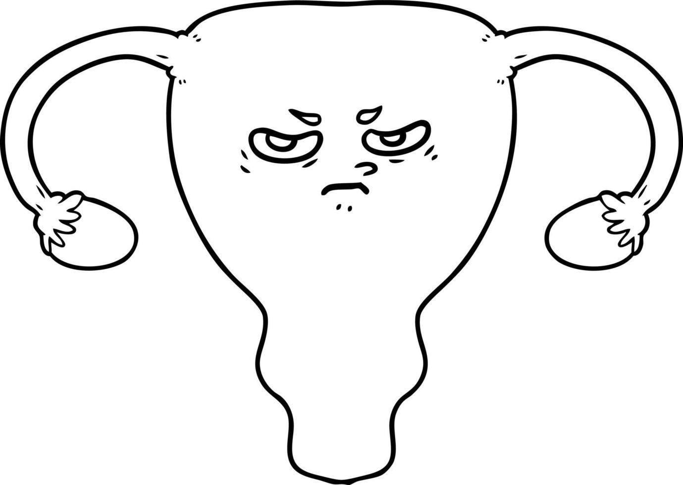 cartone animato arrabbiato utero vettore
