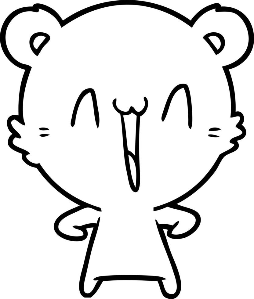 contento orso cartone animato vettore