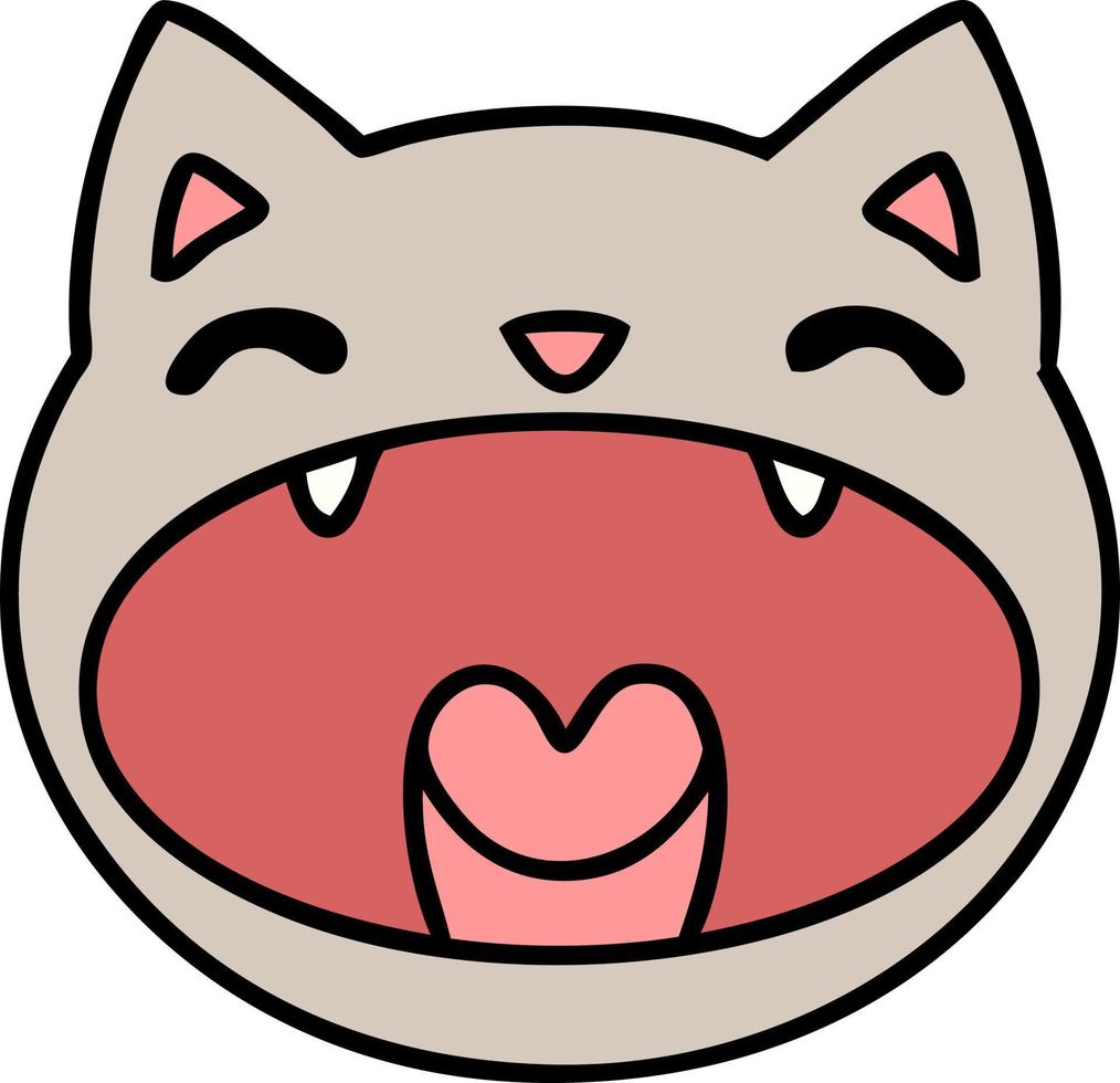 cartone animato di un' gatto sbadigli o può essere miagolando a voce alta vettore