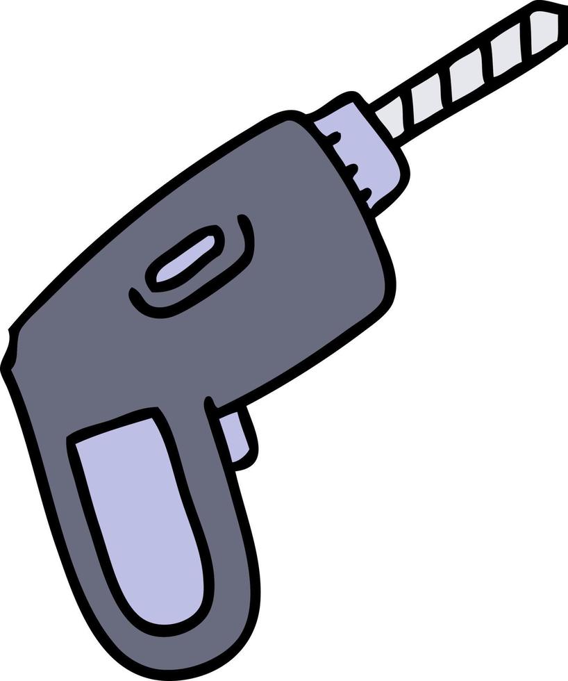 cartone animato di un' mano tenuto elettrico trapano vettore