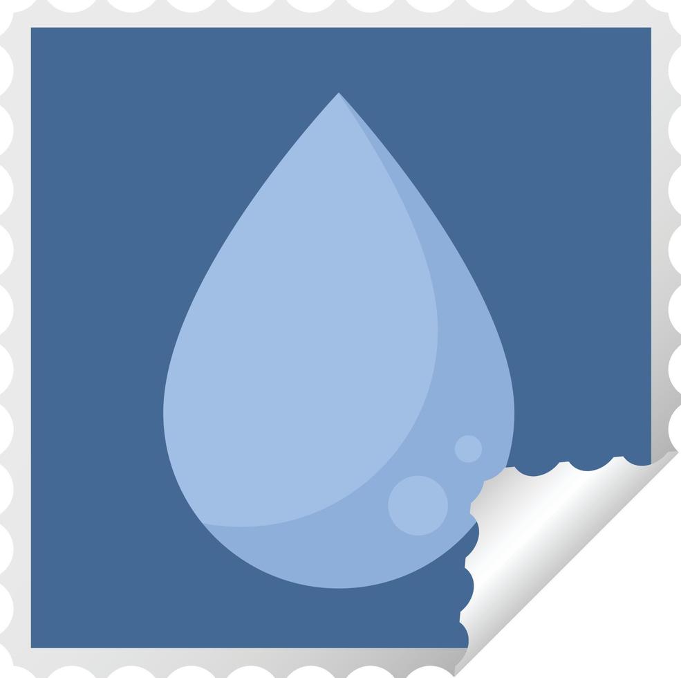 goccia di pioggia grafico piazza etichetta francobollo vettore
