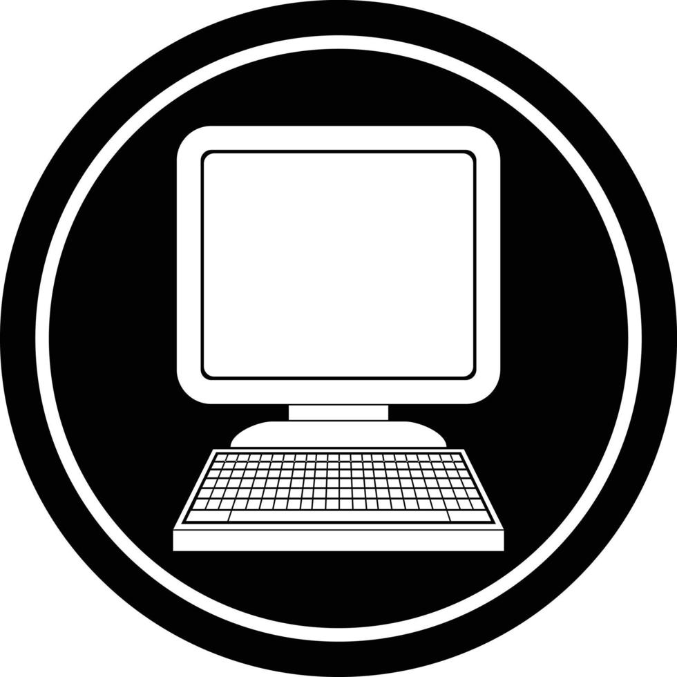computer icona circolare simbolo vettore illustrazione