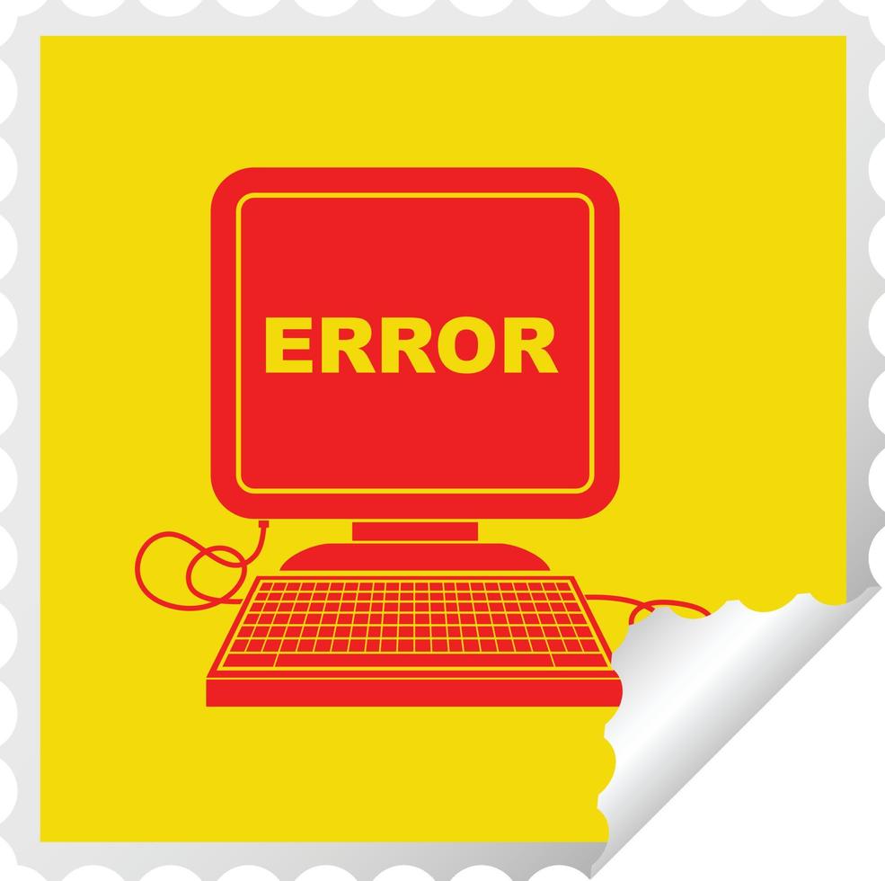 computer errore vettore illustrazione piazza peeling etichetta