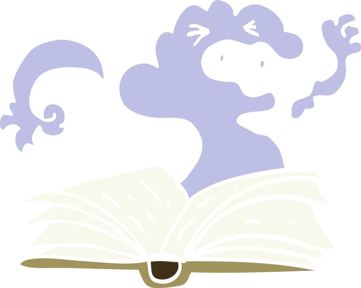 piatto colore illustrazione cartone animato sillabare libro vettore