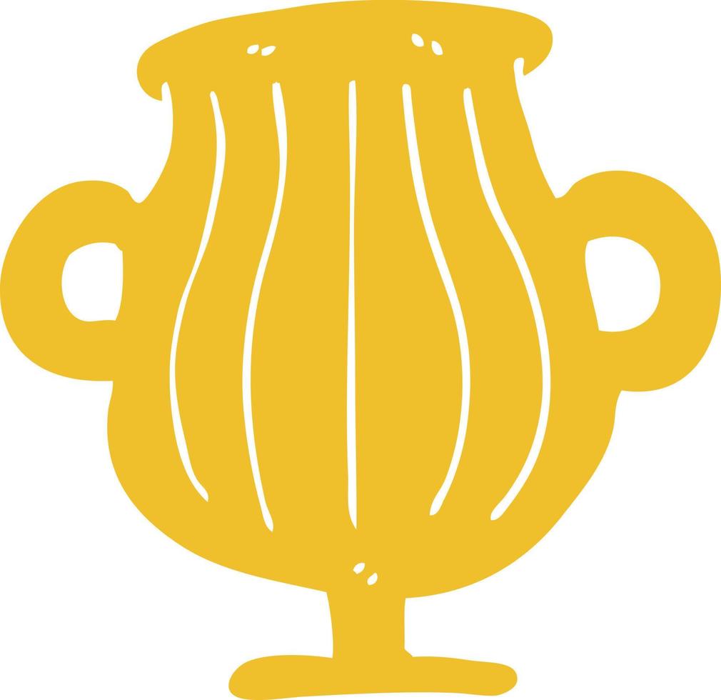 piatto colore illustrazione cartone animato di un' d'oro vaso vettore