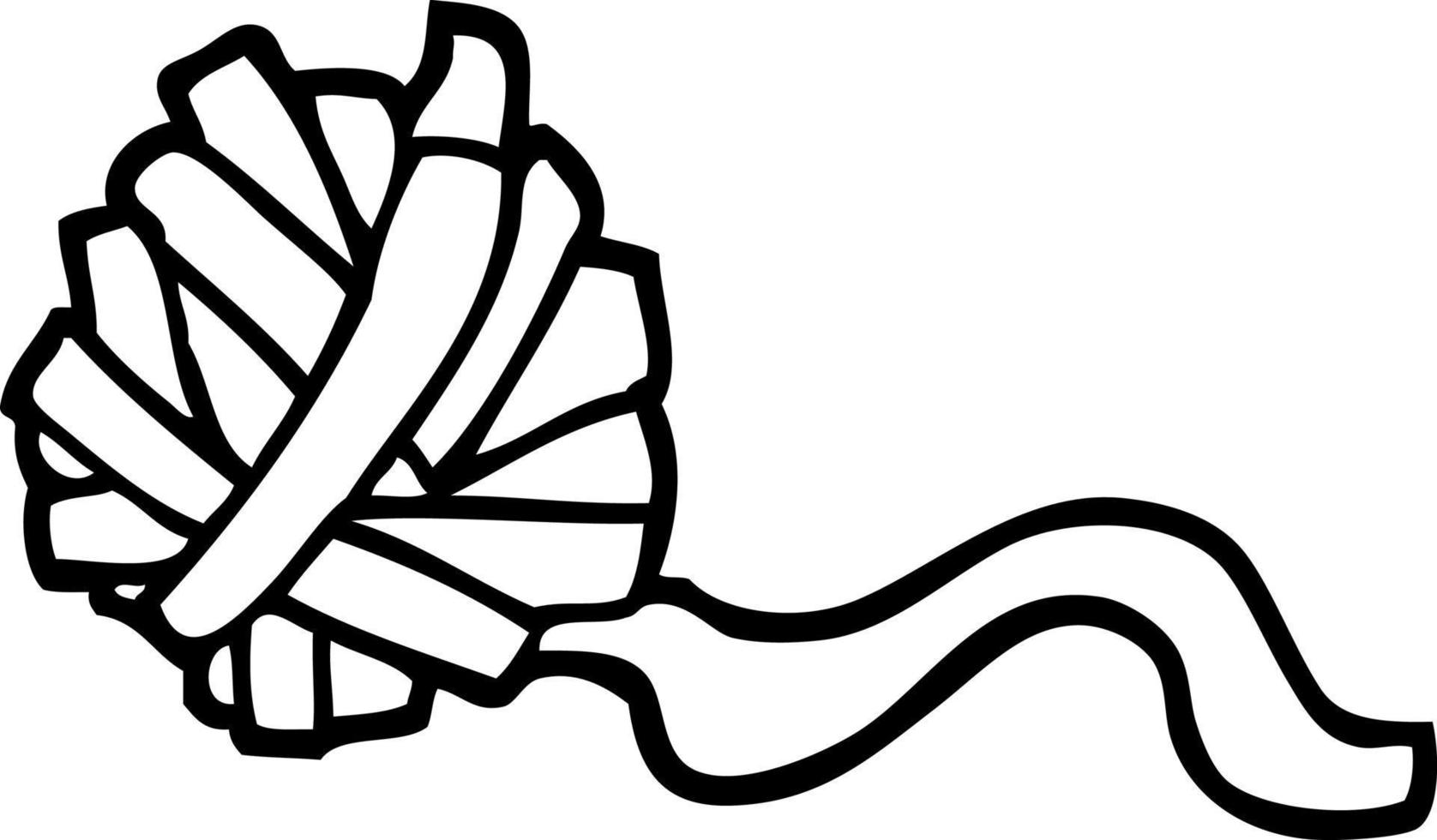nero e bianca cartone animato palla di corda vettore