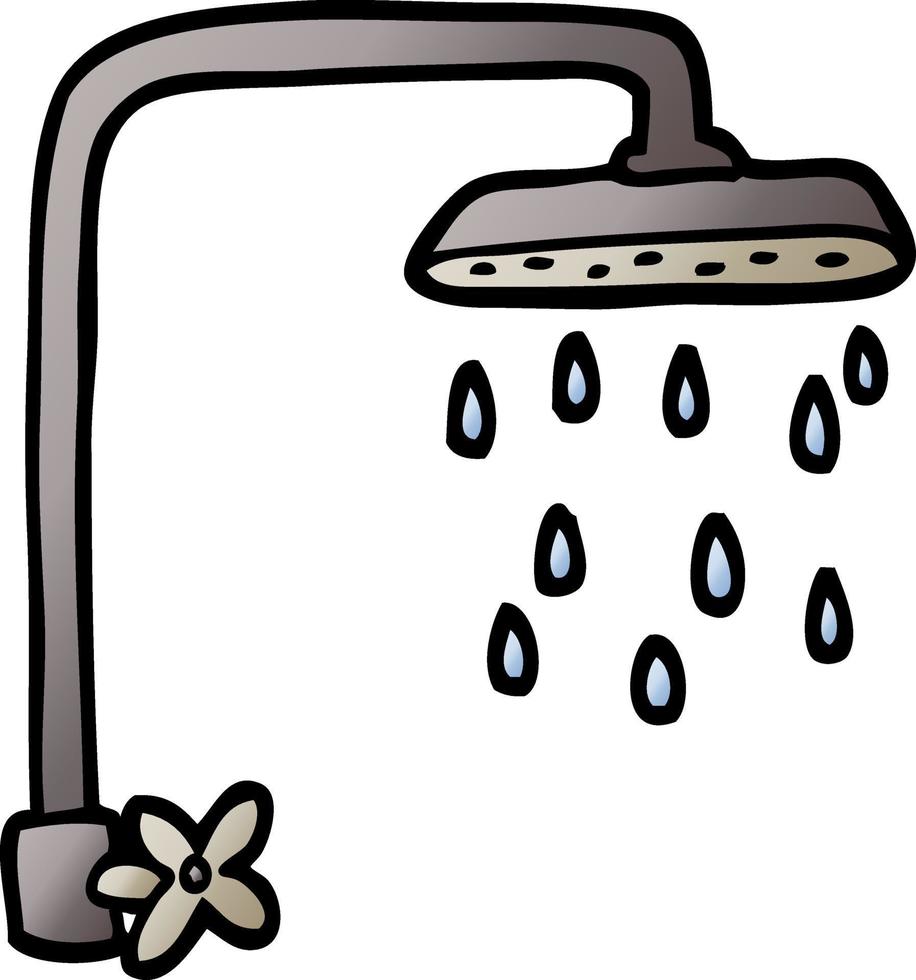 vettore pendenza illustrazione cartone animato doccia testa