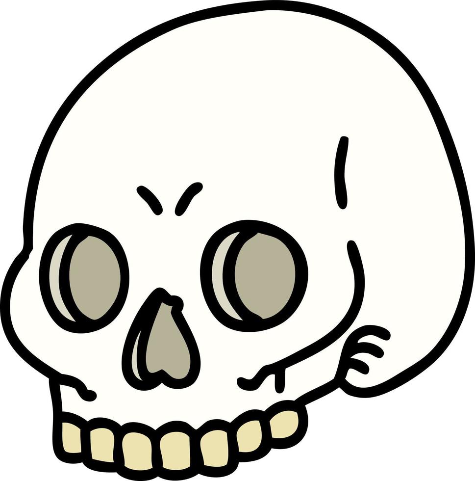 tradizionale tatuaggio di un' cranio vettore