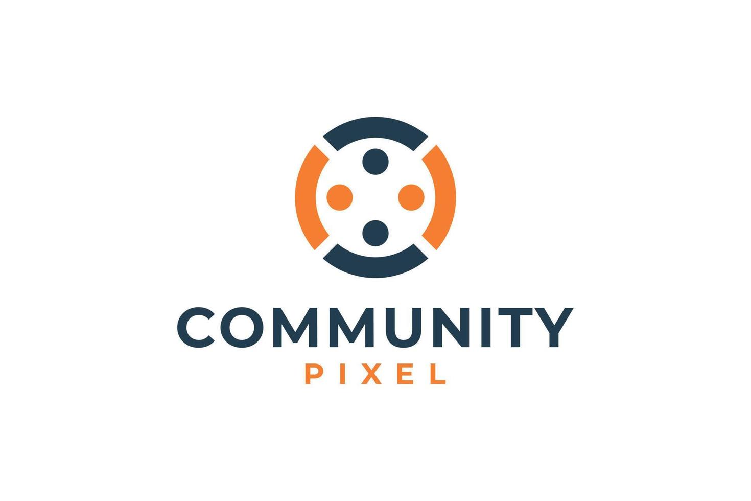 cerchio Comunità attività commerciale logo design vettore