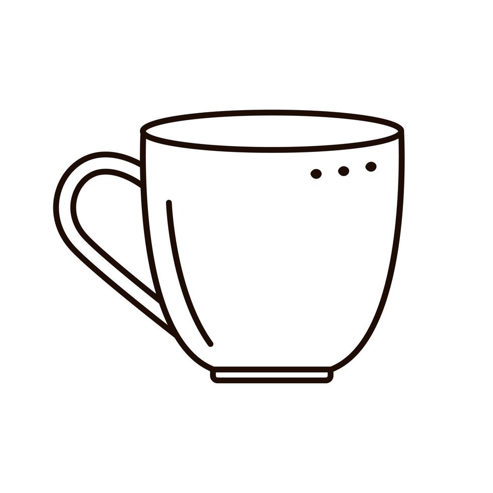 caffè o tè boccale isolato su bianca sfondo. scarabocchio stile. vettore