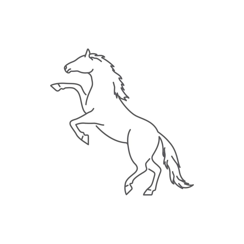 cavallo lineare silhouette logo design. cavallo linea arte pittogramma. lineare lato Visualizza di cavallo. vettore illustrazione