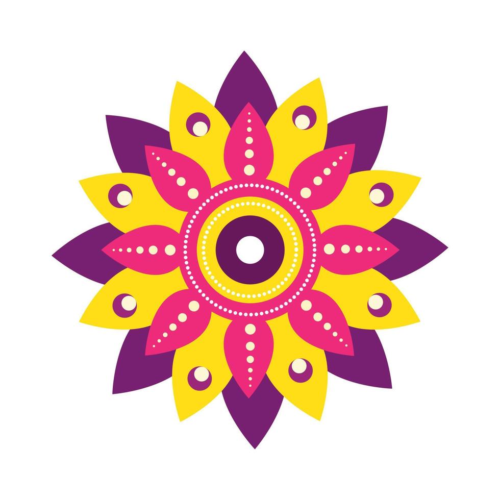 Diwali floreale mandala vettore