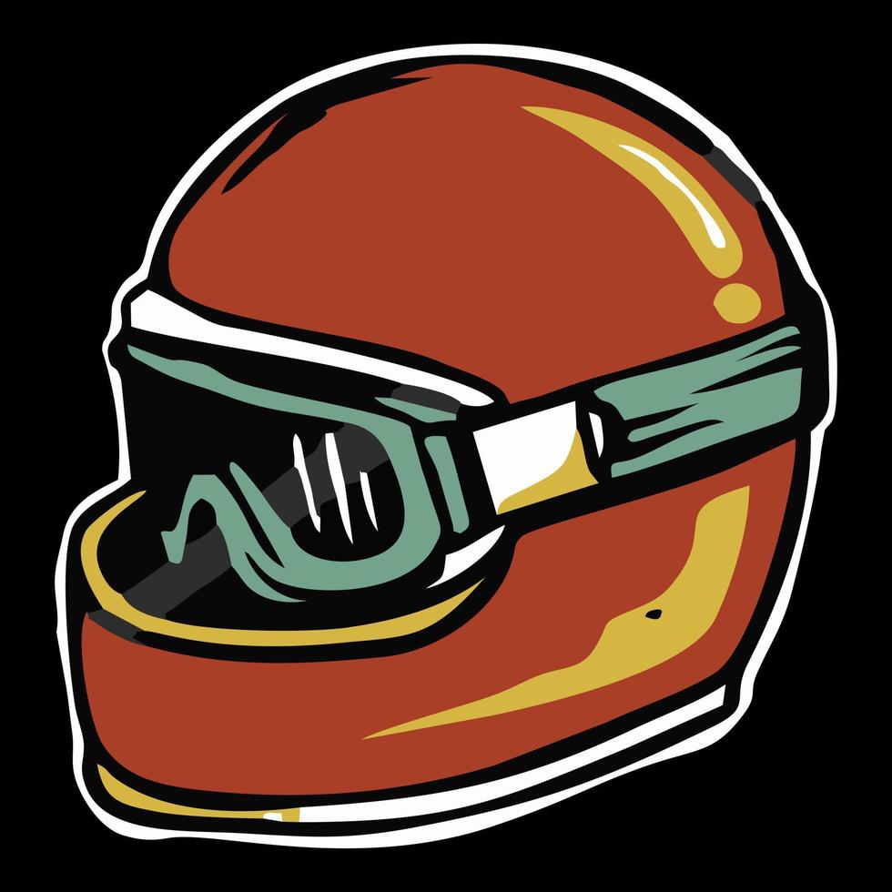 classico pieno viso motociclo casco, design elemento per manifesto, emblema, cartello. vettore illustrazione