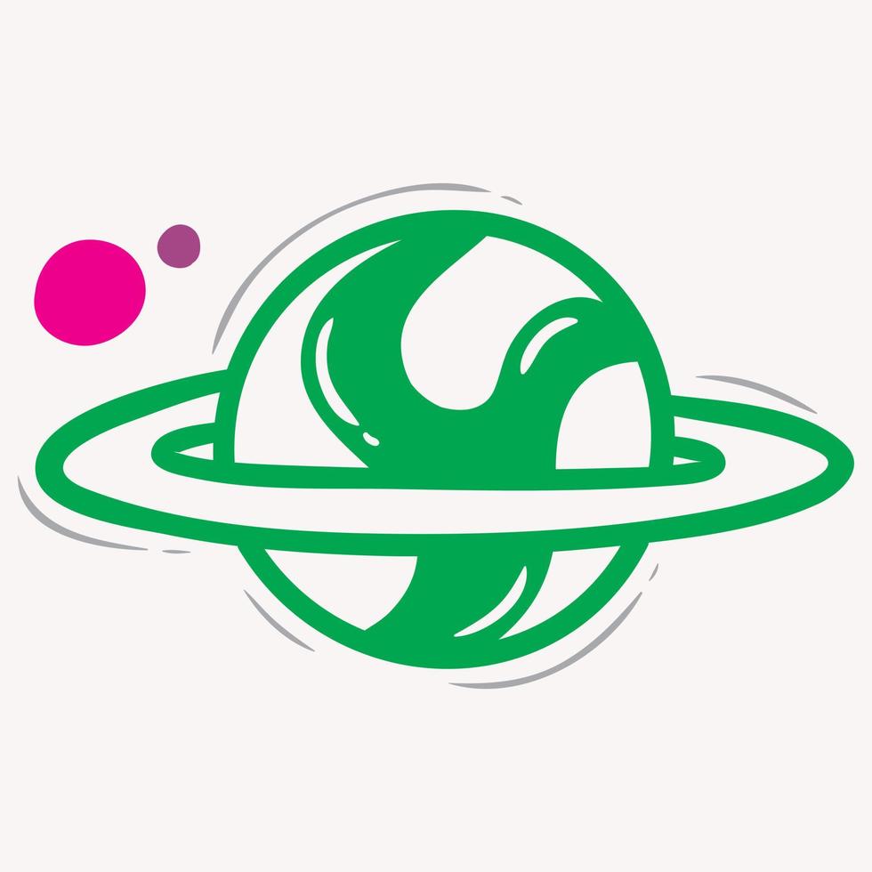 Saturno pianeta icona astratto design vettore modello negativo spazio stile , avviare logotipo concetto icona