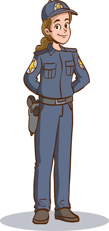 vettore illustrazione di poliziotta nel uniforme