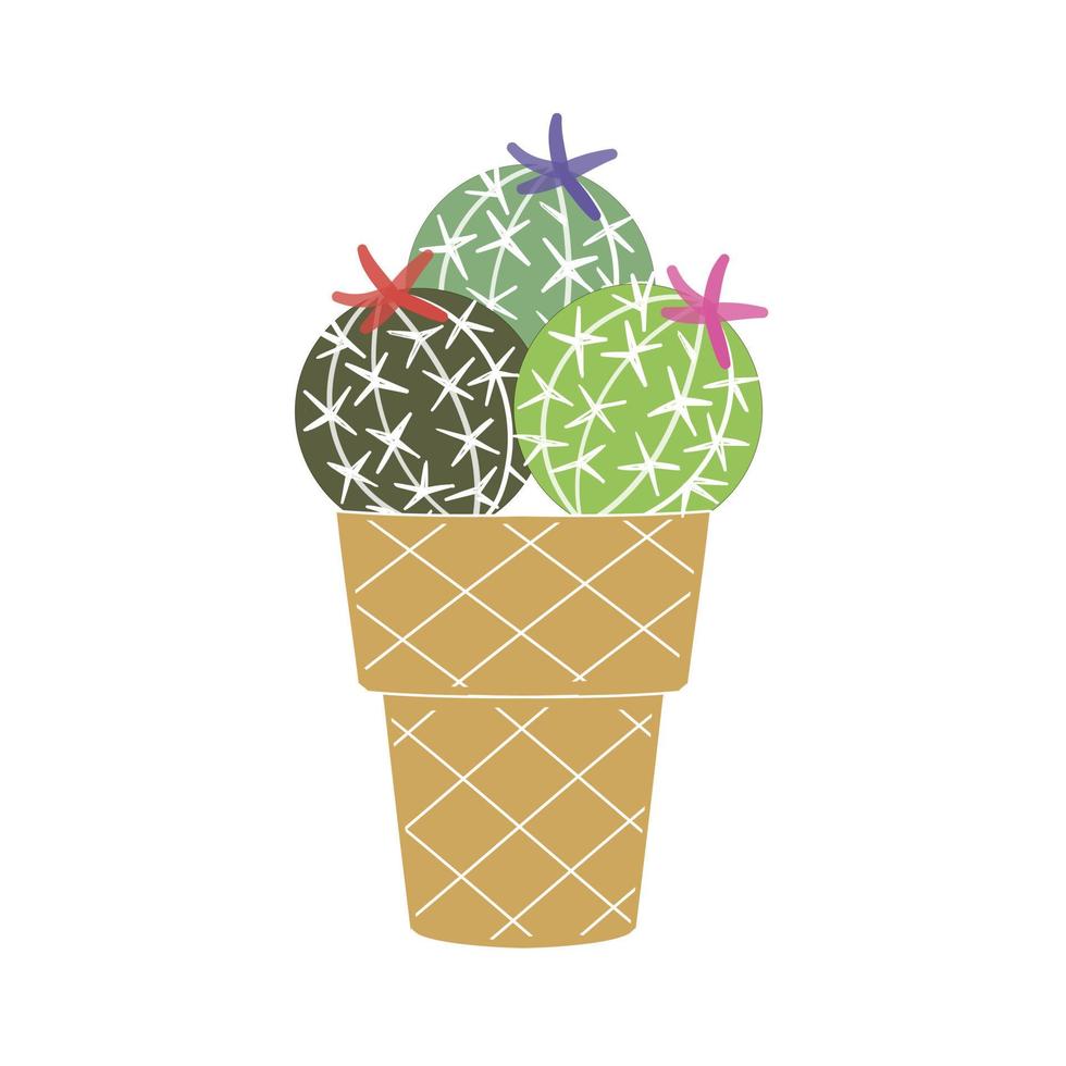 cactus vettore. ghiaccio crema vettore. vettore
