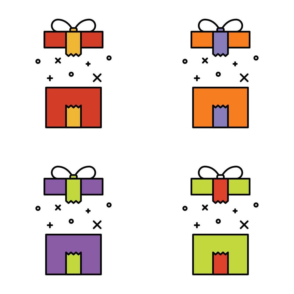 impostato di regalo scatola su bianca sfondo, vettore illustrazione