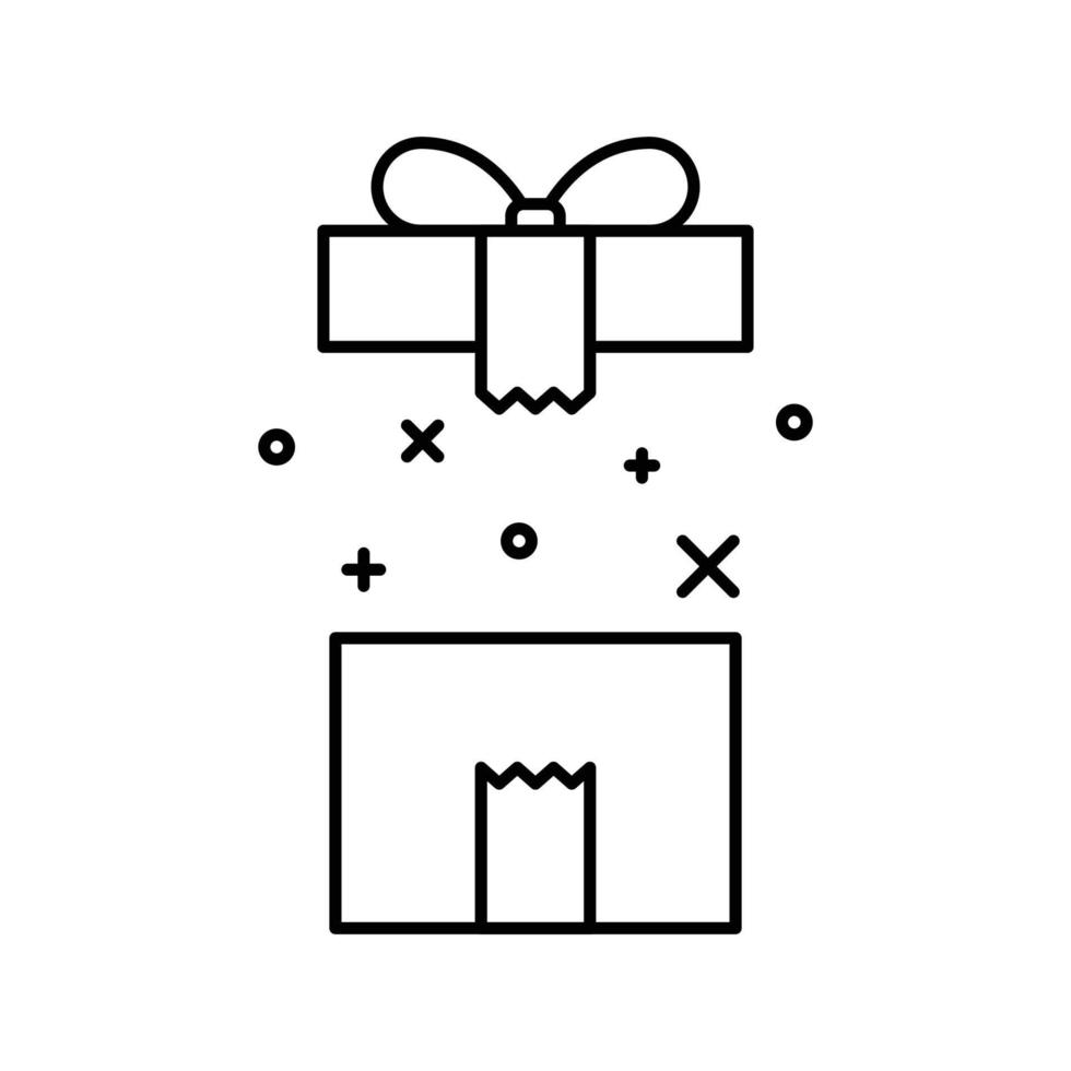 regalo scatola piatto icona su bianca sfondo, vettore illustrazione