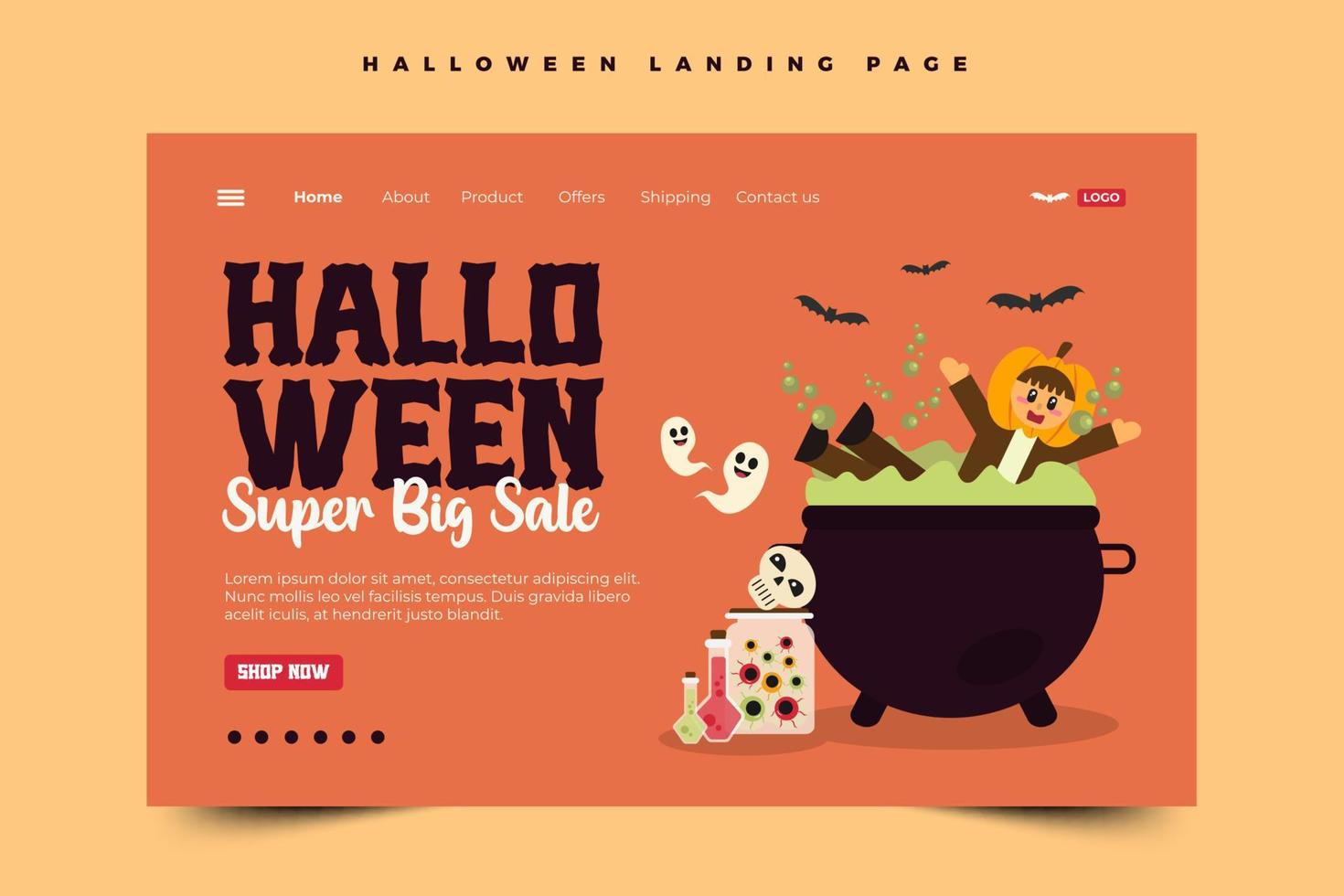 Halloween grafico design semplice e elegante modello quello è facile per personalizzare vettore