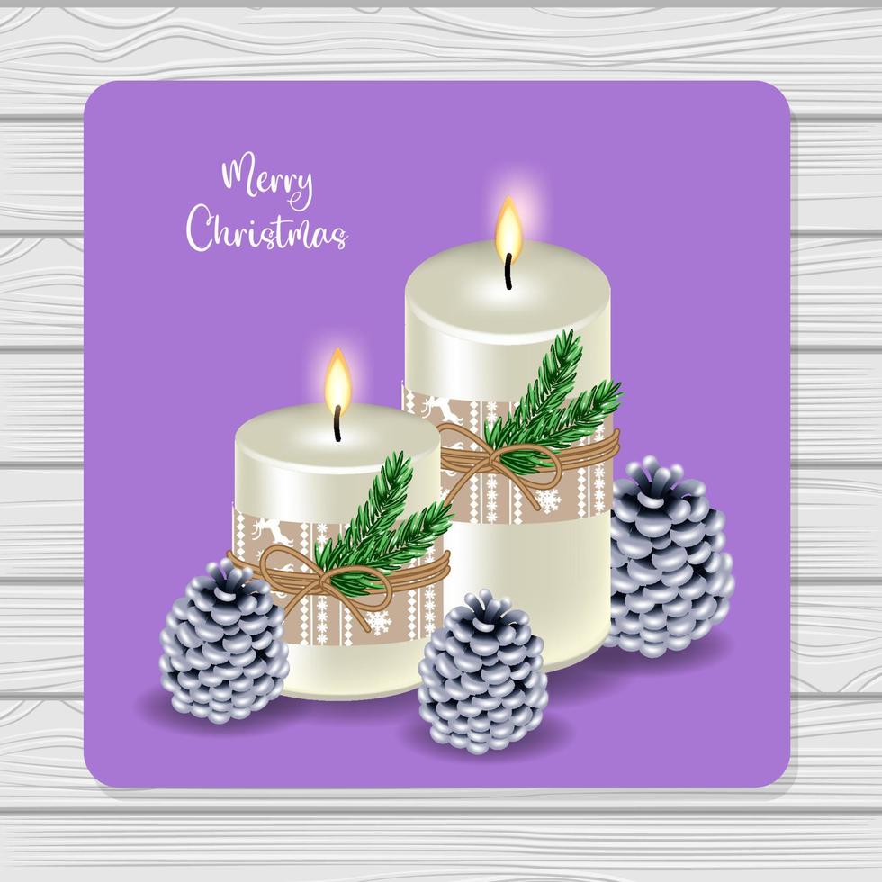 Natale candele e Natale albero coni vettore illustrazione