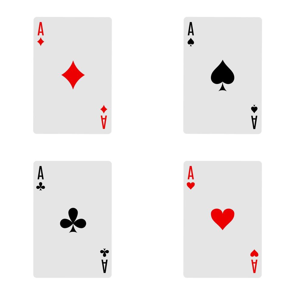 quattro assi carte da gioco poker vincitore mano vettore