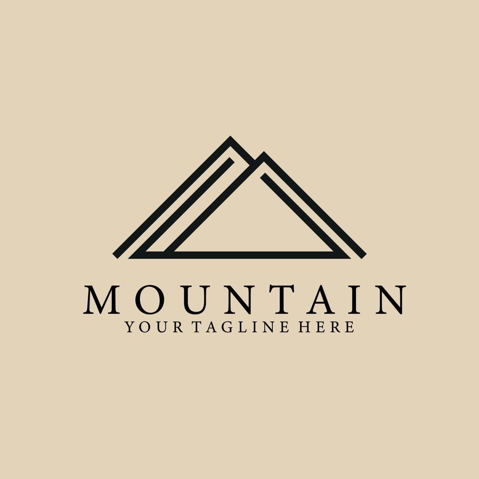 montagna linea arte logo, icona e simbolo, vettore illustrazione design