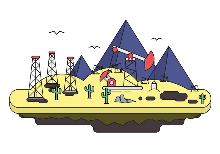 Illustrazione gratuita del giacimento petrolifero vettore