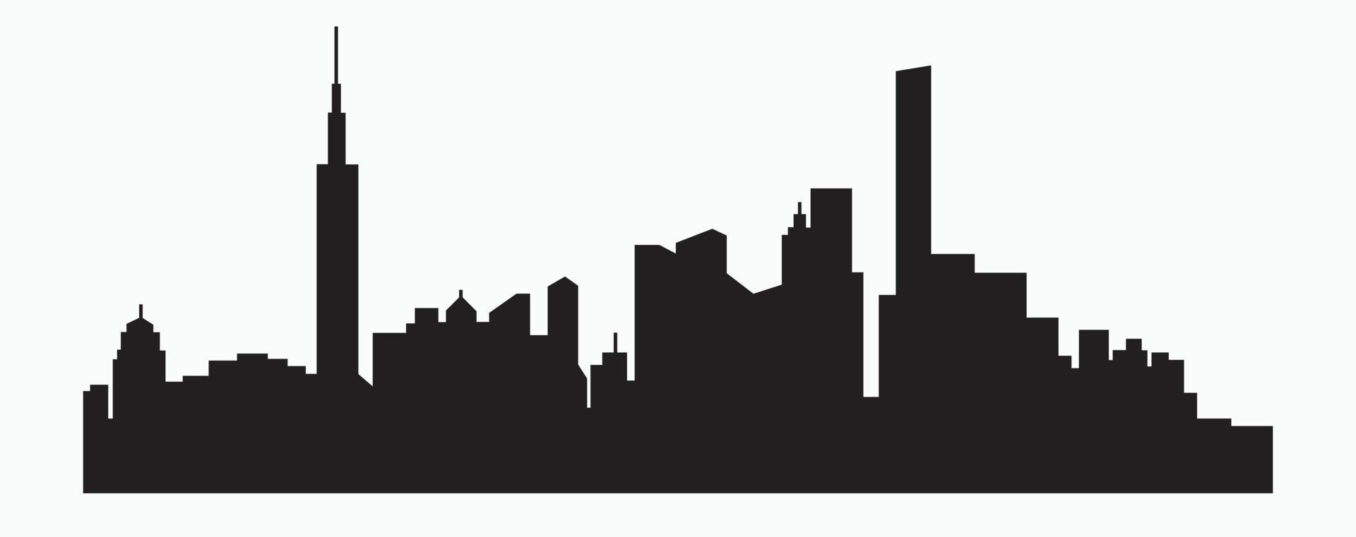 moderno città orizzonte silhouette schema disegno su bianca sfondo. vettore