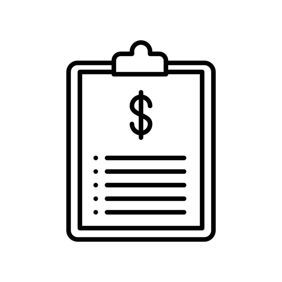 attività commerciale compito con appunti, dollaro e elenco nel nero schema stile vettore