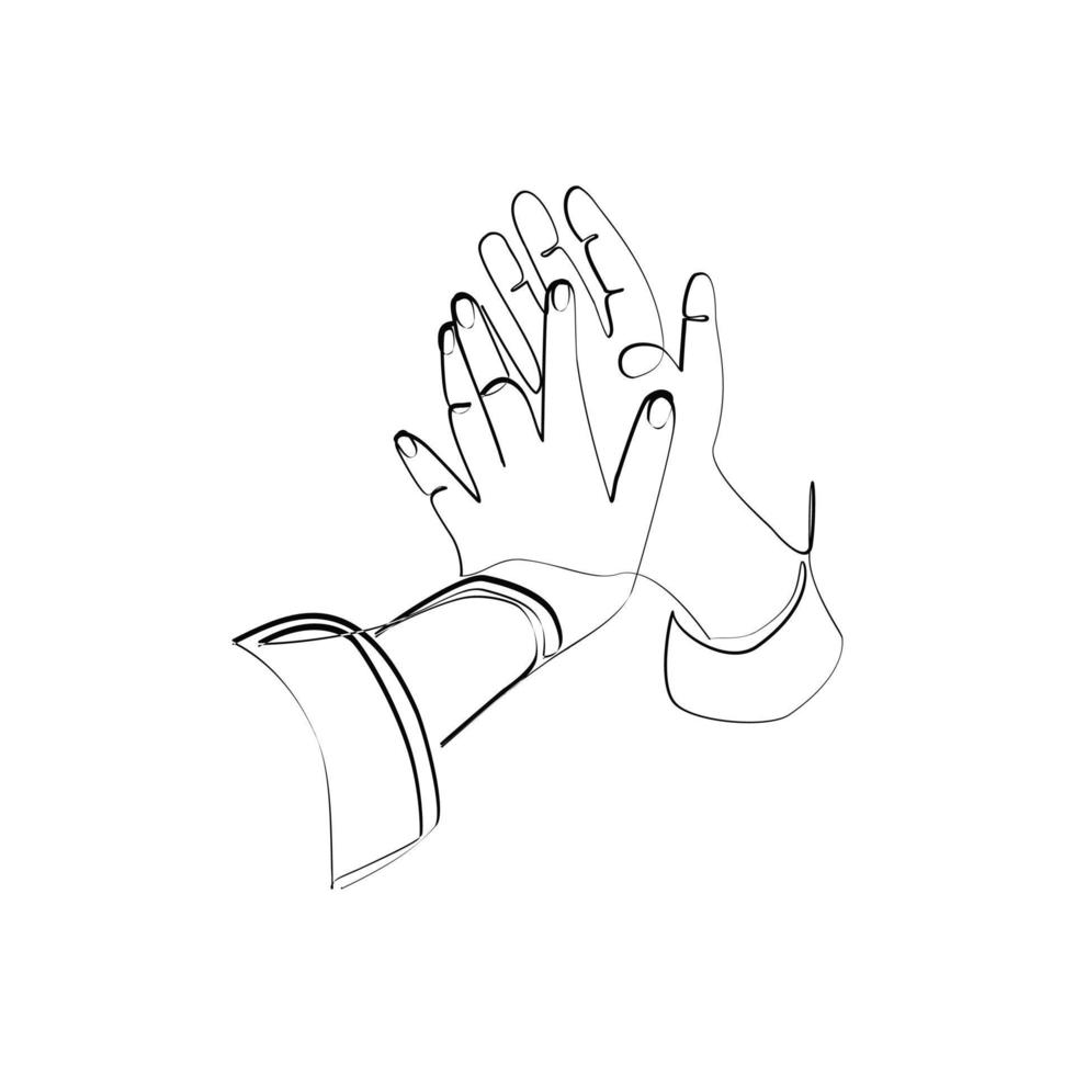 vettore illustrazione di Due mani disegnato nel linea arte stile