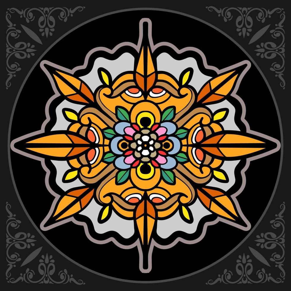 colorato cerchio mandala arti isolato su nero sfondo. vettore