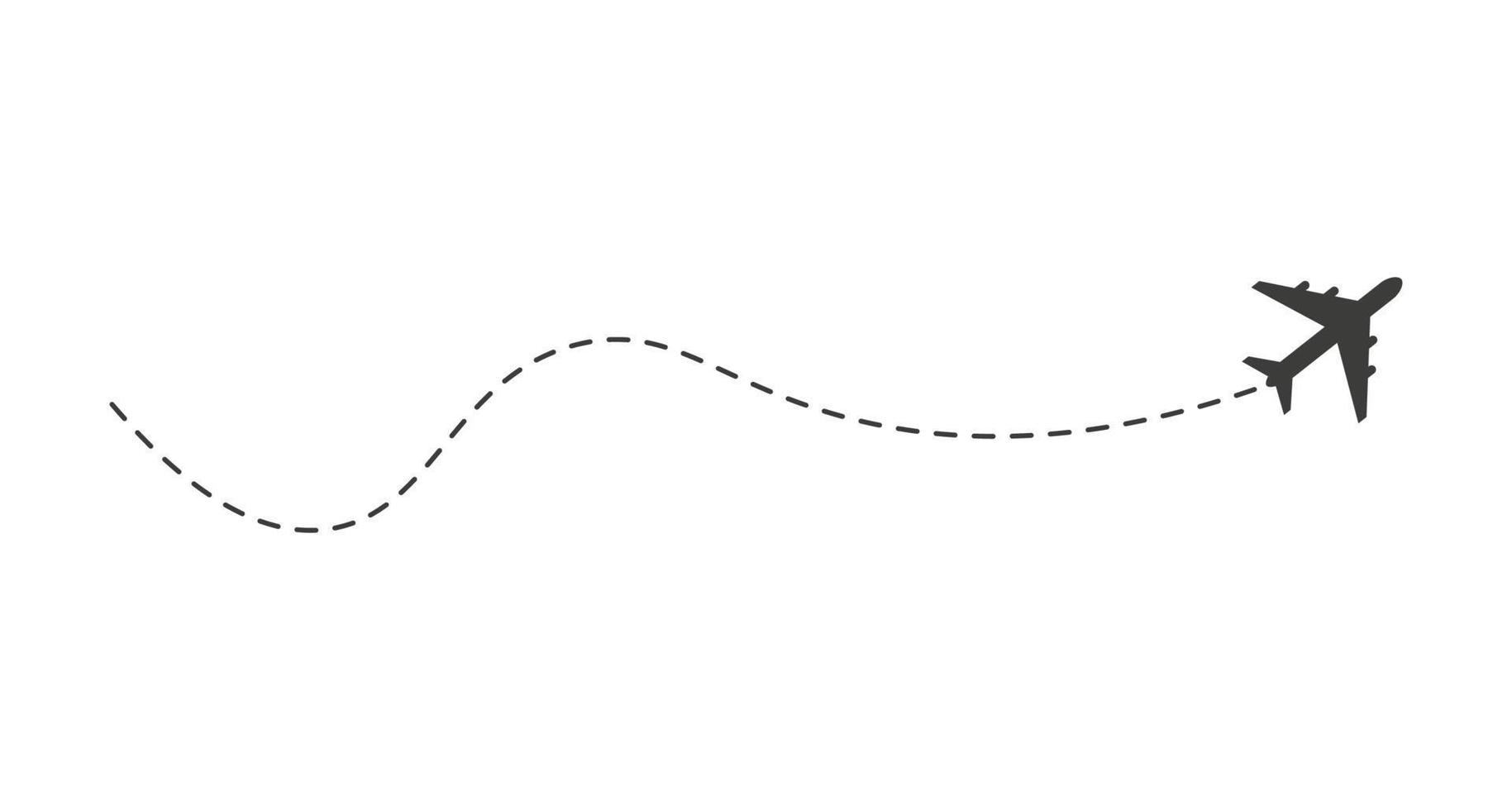 linea tratteggiata rotta dell'aeroplano vettore