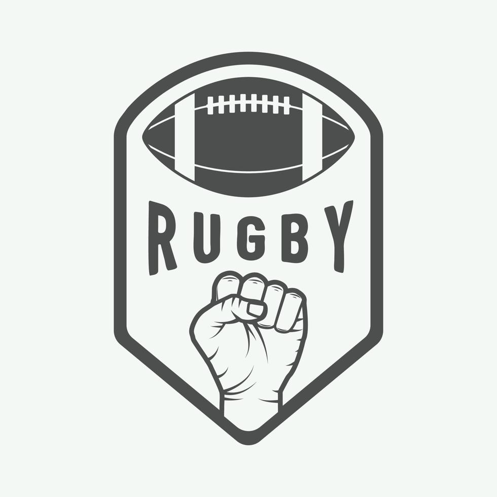 etichette, emblemi e logo vintage di rugby e football americano. illustrazione vettoriale