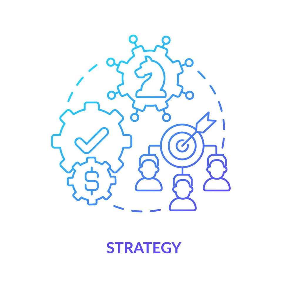 strategia blu pendenza concetto icona. pilastro di innovazione gestione astratto idea magro linea illustrazione. strategico pianificazione processi. isolato schema disegno. vettore