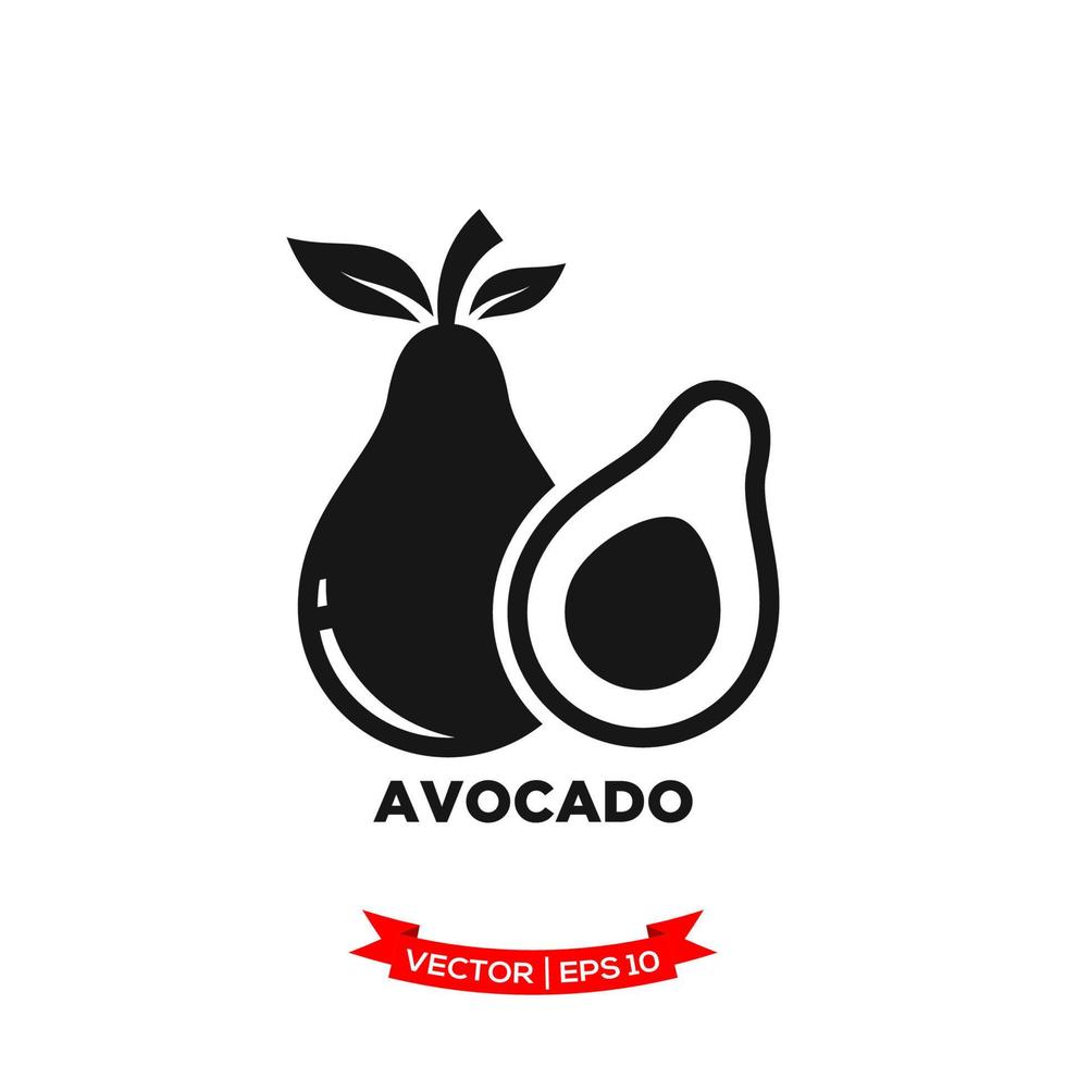 avocado illustrazione icona vettore logo modello nel treny piatto design