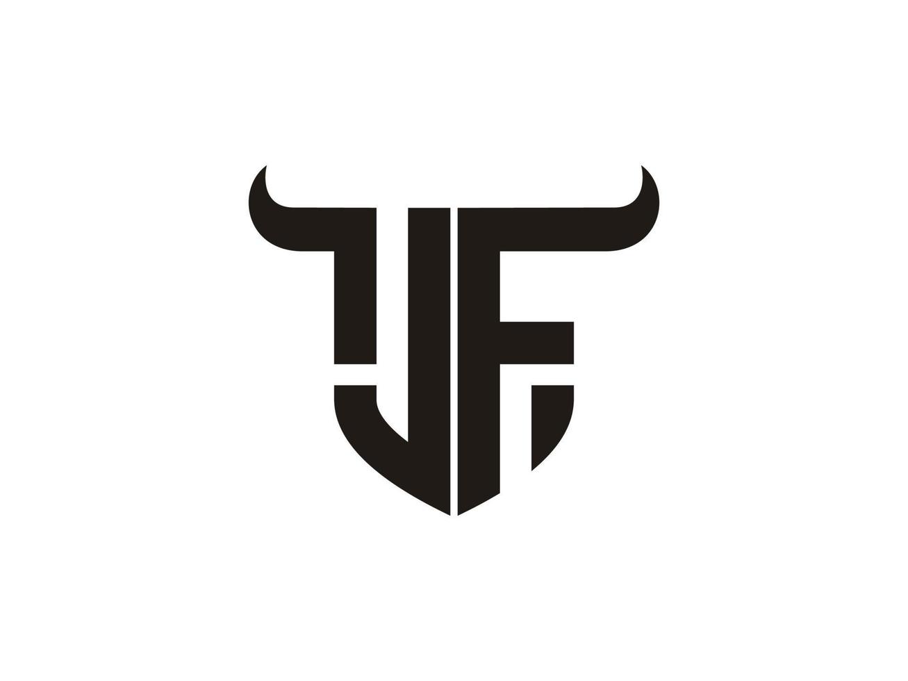 iniziale jf Toro logo design. vettore