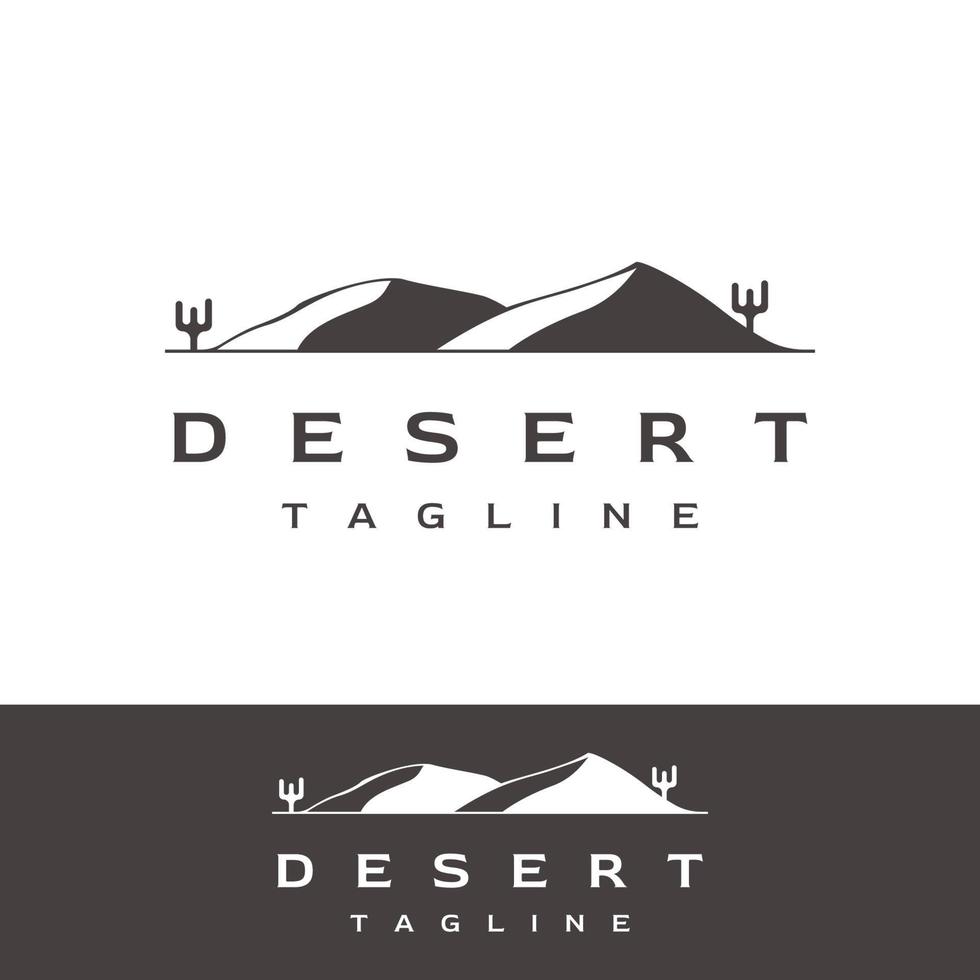 caldo deserto e dune astratto logo modello vettore design con cactus mostrando sabbia dune isolato sfondo.
